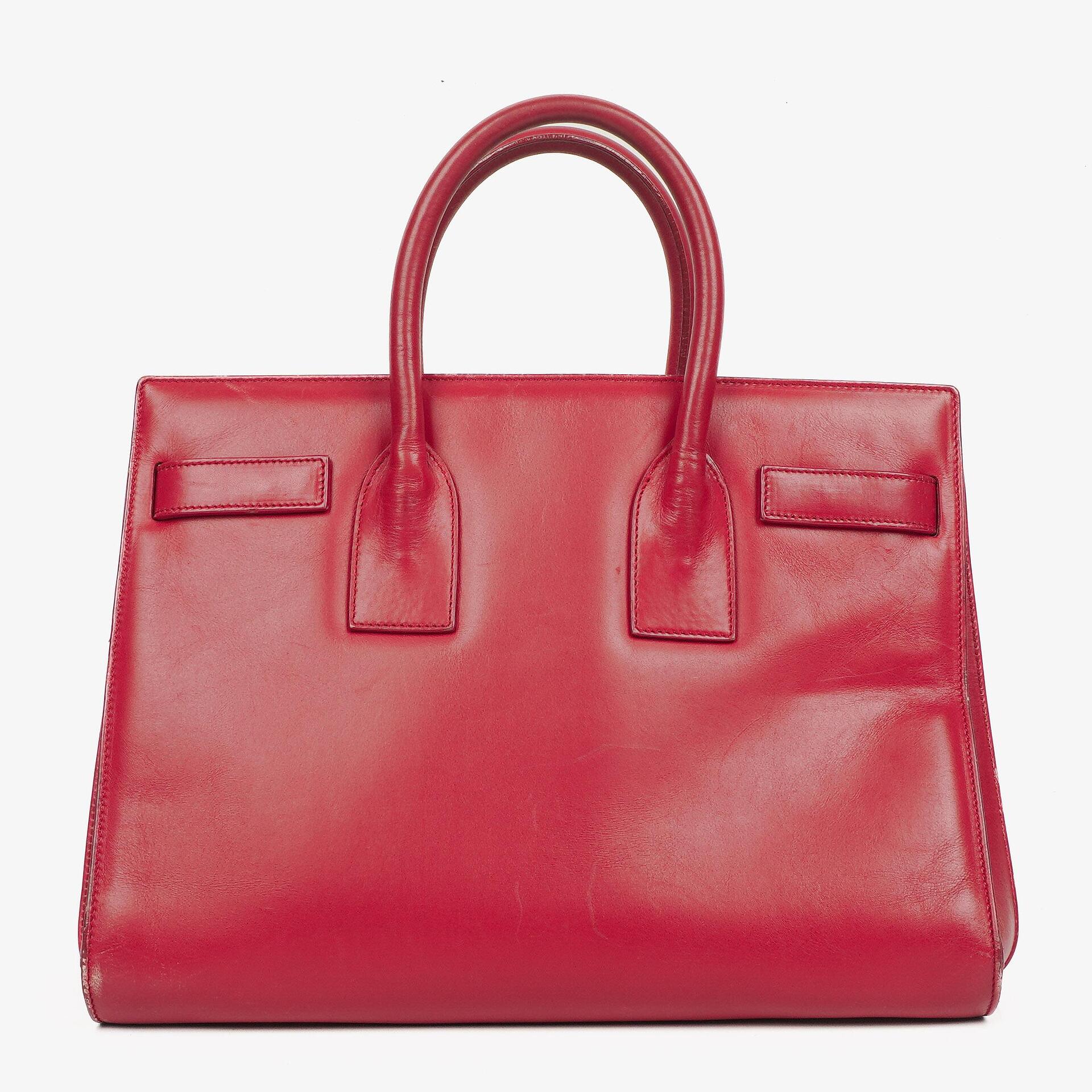 Yves Saint Laurent Red Leather Small Sac de Jour Bag