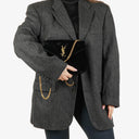 Yves Saint Laurent Velvet Y Quilted Monogram Small Loulou Chain Satchel Bag