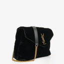 Yves Saint Laurent Velvet Y Quilted Monogram Small Loulou Chain Satchel Bag