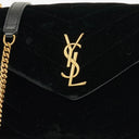 Yves Saint Laurent Velvet Y Quilted Monogram Small Loulou Chain Satchel Bag