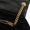 Yves Saint Laurent Velvet Y Quilted Monogram Small Loulou Chain Satchel Bag